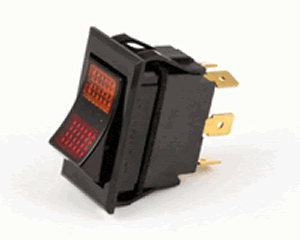 BKI S0104 Rocker Switch, Lighted, DPDT, 15A, 250V